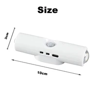 ไฟ LED เซ็นเซอร์ตรวจจับความเคลื่อนไหว 4/2 ชิ้น ไฟติดผนังแบบสองหัว ไฟกลางคืนแบบแม่เหล็ก สำหรับทางเข้า ข้างเตียง โต๊ะ ตู้เสื้อผ้า บันได 6