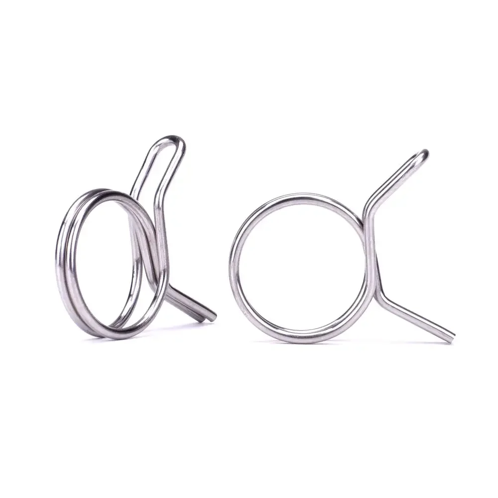 5mm-14mm Hose Clamp Stainless Steel Tube Spring Clips Fuel Line Hose Clamps Sealing Pipe Clips 10Pcs