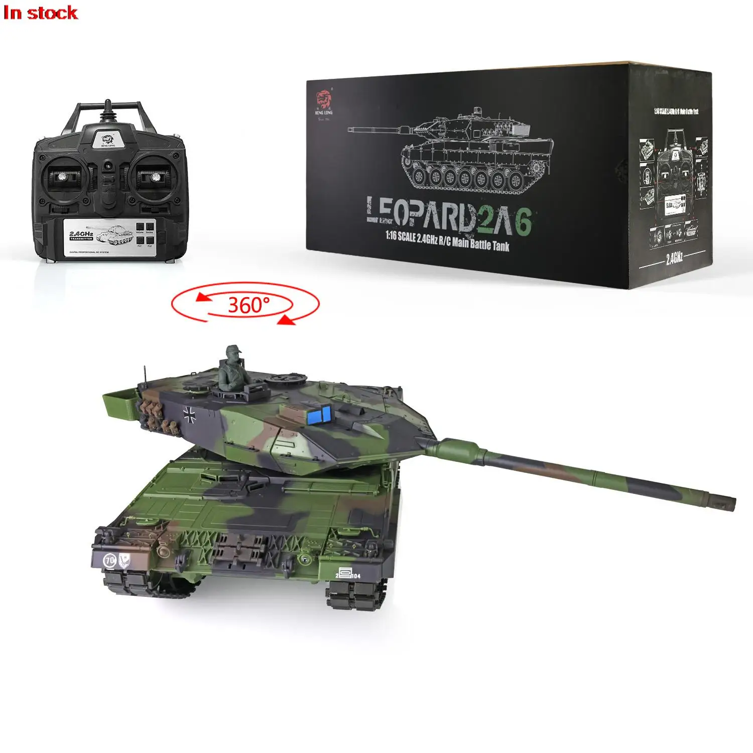 2.4Ghz HENG LONG 1/16 7.0 Plastic Leopard2A6 RC Tank 3889 W/ 360 Rotation Turret BB Shoot Unit Track Gearbox Toys TH17575-SMT4 1 2.4Ghz HENG LONG 1/16 7.0 Plastic Leopard2A6 RC Tank 3889 W/ 360 Rotation Turret BB Shoot Unit Track Gearbox Toys TH17575-SMT4 1