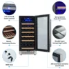 Wine Cooler Refrigerator 28 bottles, Mini Fridge with 41-65°F Digital Temperature Control, Glass Door Free Standing for Bar Home 5
