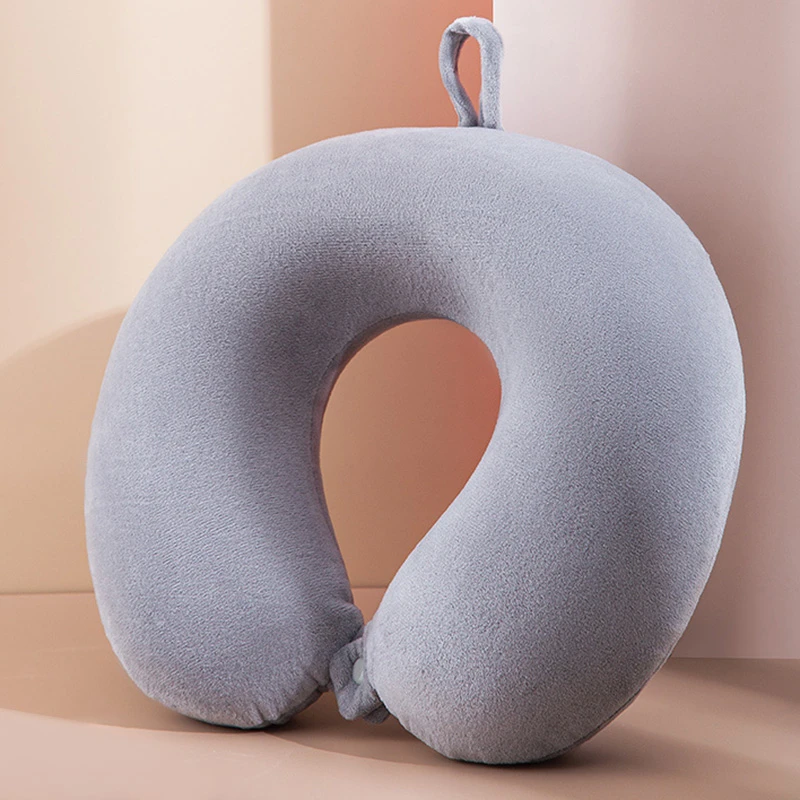 Memory Foam UShaped Neck Pillows Travel Cervical Pillow Soft Velvet