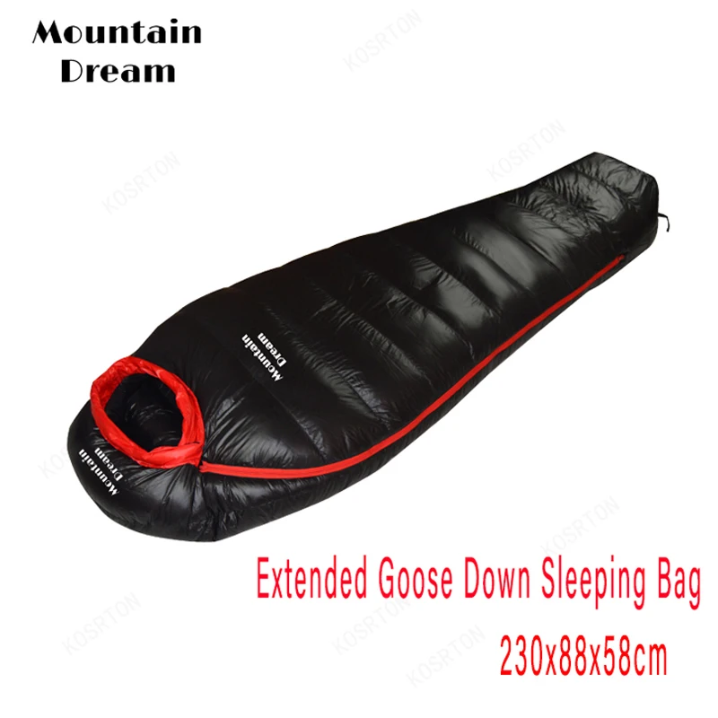 Extended Goose Down Mummy Sleeping Bag Filled With Warm Down Suitable For Height Above 1.8 Meters sleeping bag