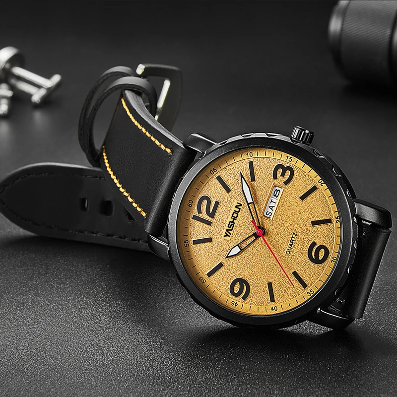 2022 New Simple Men Quartz Wrist Watches for Male Clock Pu Leather Creative Watches Relogio Masculino Wristwatches Gift