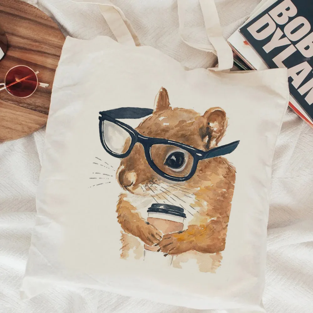 Eco-Friendly Reusable Squirrel Canvas Shopping Bag