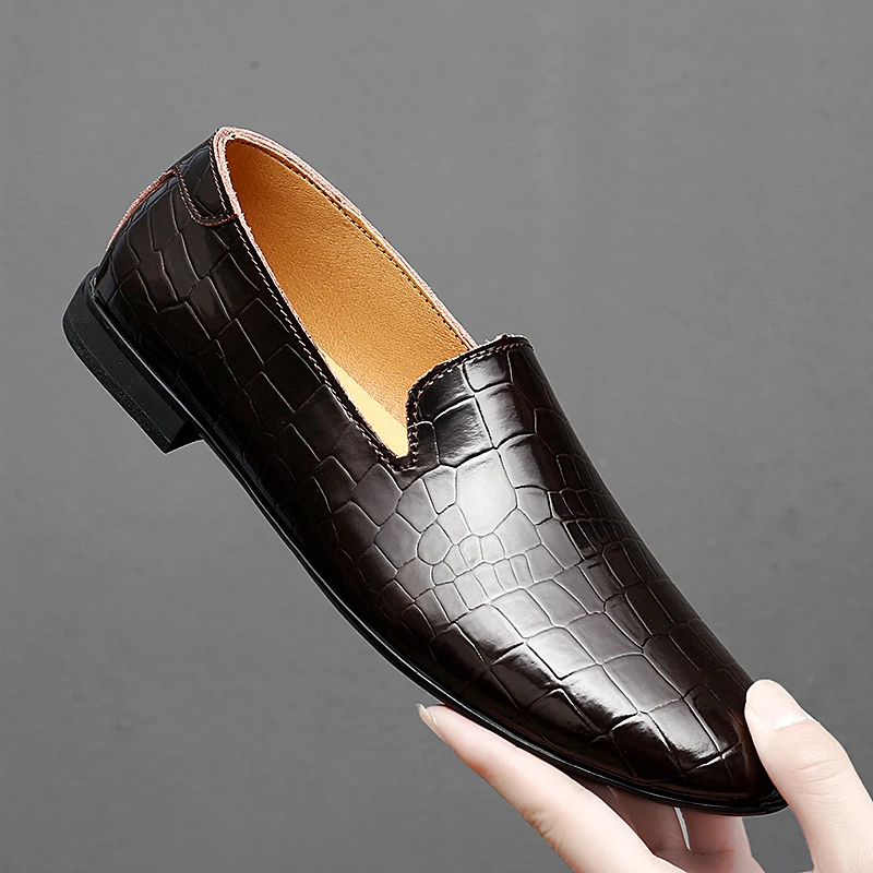 

Fashion Pointed Toe Business Dress Shoes Men Loafers Leather Oxford Shoes for Men Formal Mariage Slip on Wedding Party Shoes