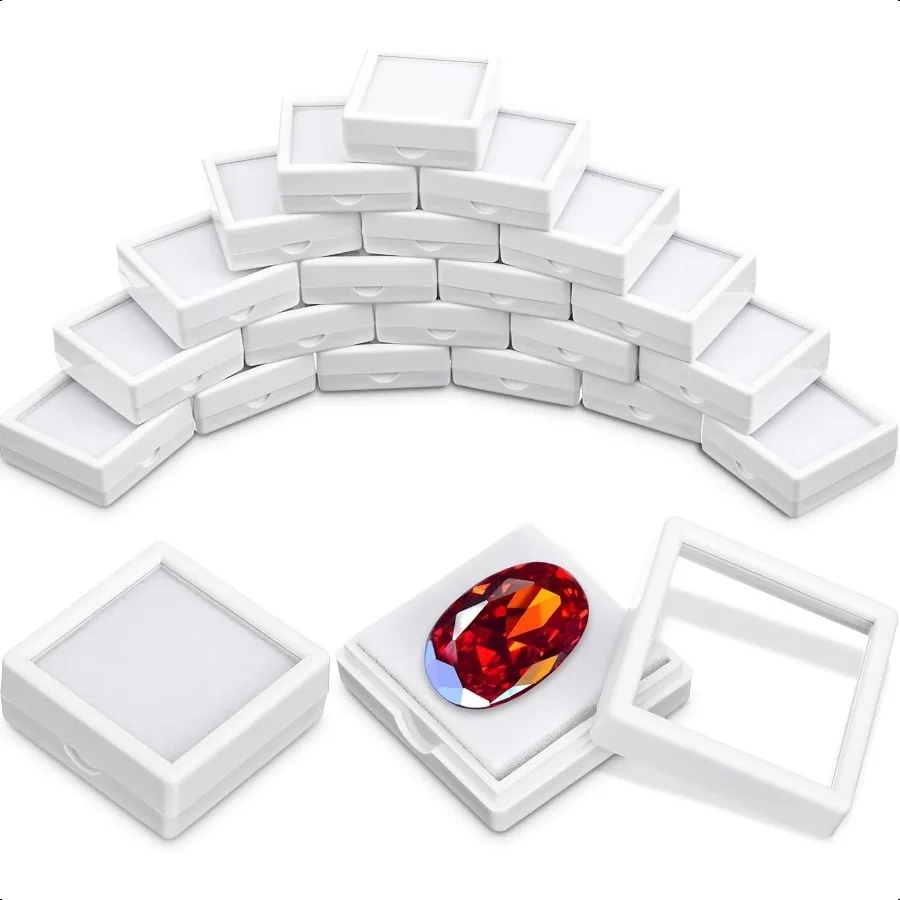 30 Pcs Clear Top Gemstone Display Box Set
