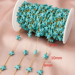 1 - Meter Stainless Steel Bohemian Turtle Star Chain (Blue)