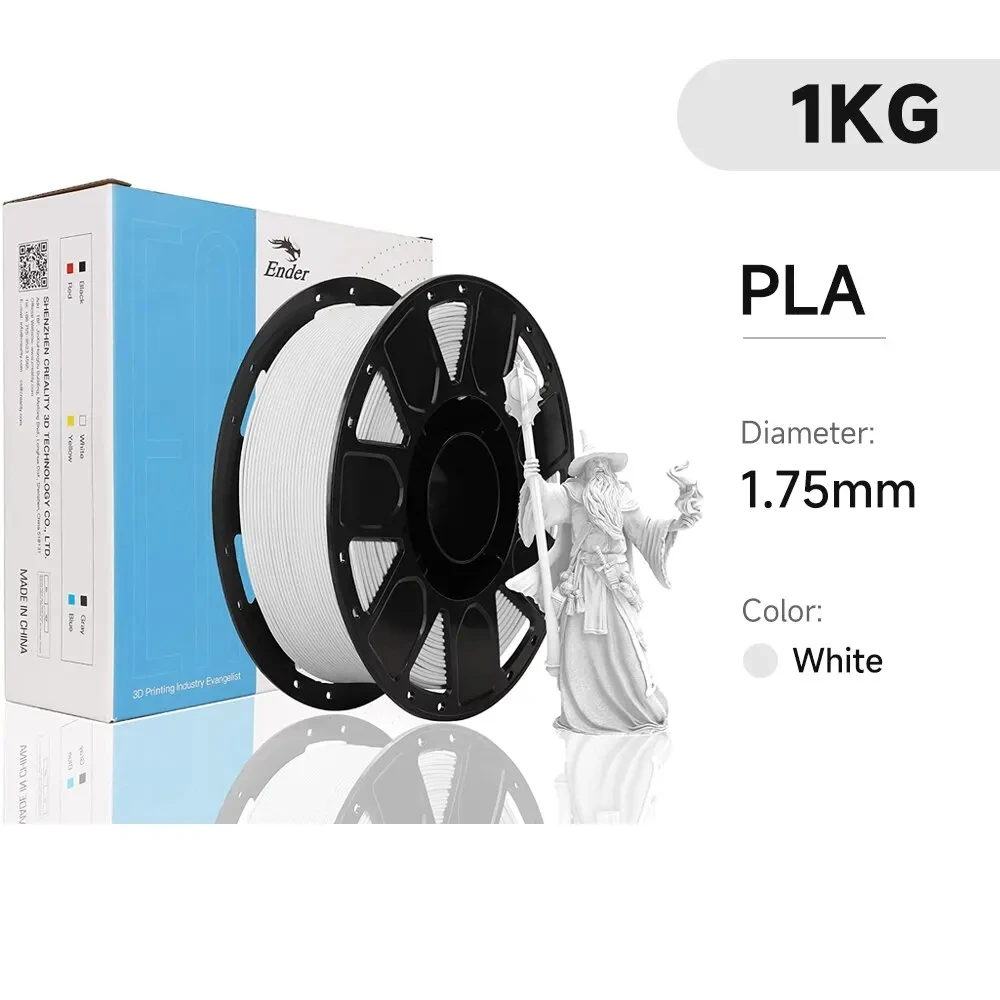 1Kg Creality Official Ender 3D Printer Filament 1.75mm PLA Filament for All  FDM printers For Ender 3 Pro Ender 5 Plus , Grey 