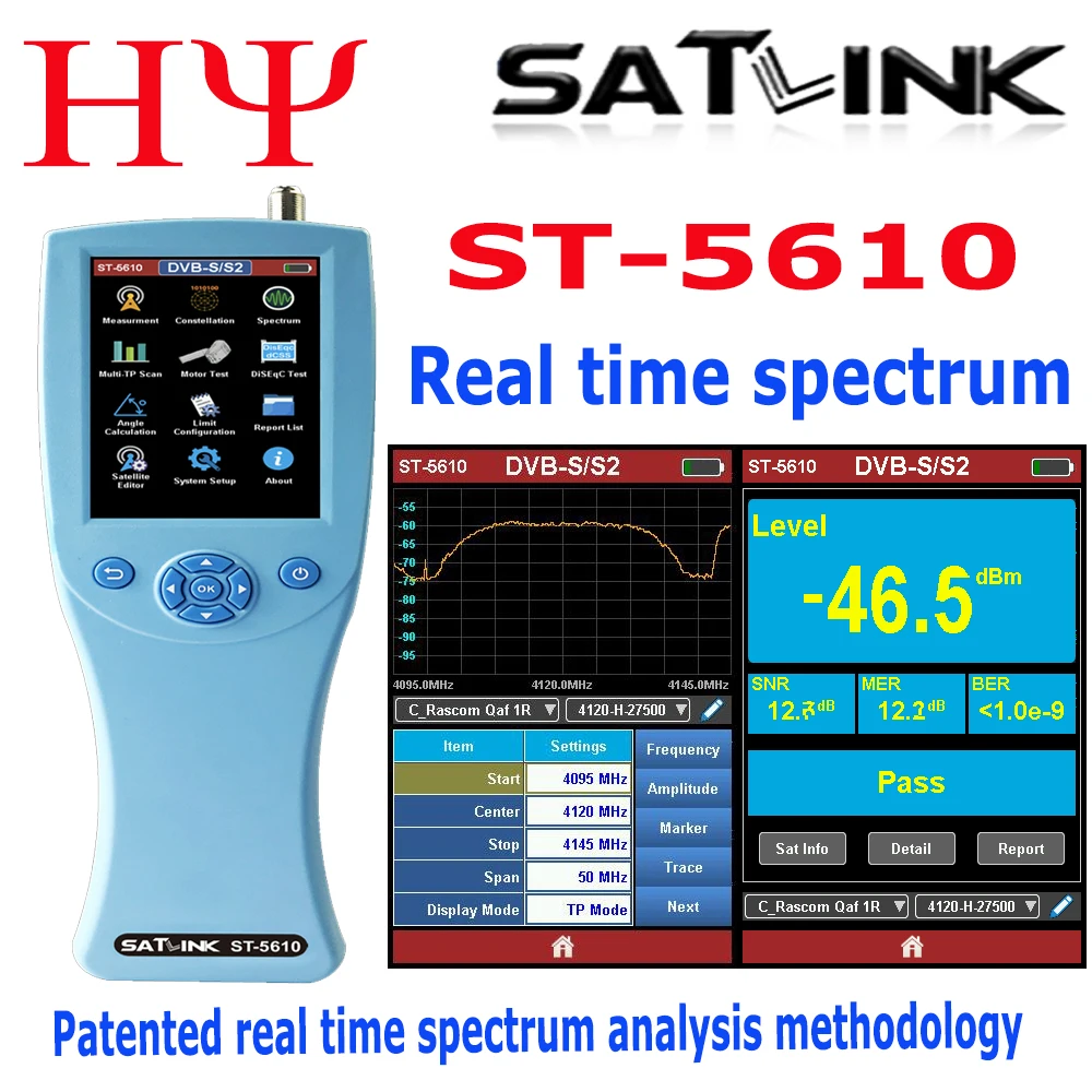 

Original SATLINK ST-5610 Satellite Finder Meter Spectrum DVB-S2/DVB-C2/DVB-/T2 Combo dCSS Capacitive panel