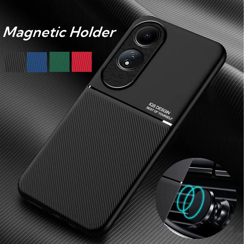 Rugged Non-Slip Case for OPPO A60 A79 5G A98 A78 A58 Protective Cover Car Magnetic Suction Holder Coque Fundas Capa_voghion.com