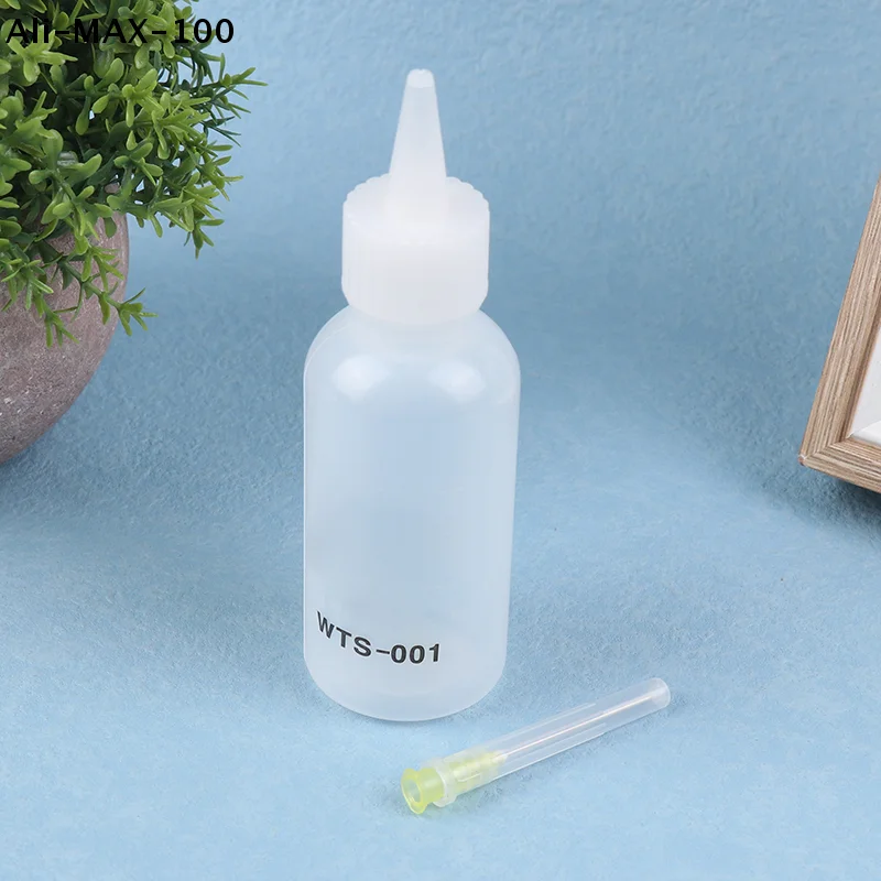 【AyS】1Pc 50ML WTS-001 디스펜서용 바늘이 있는 플라스틱 액체 알코올 휴대폰 PCB 용접 수리용 로진 솔더 플럭스 페이스트