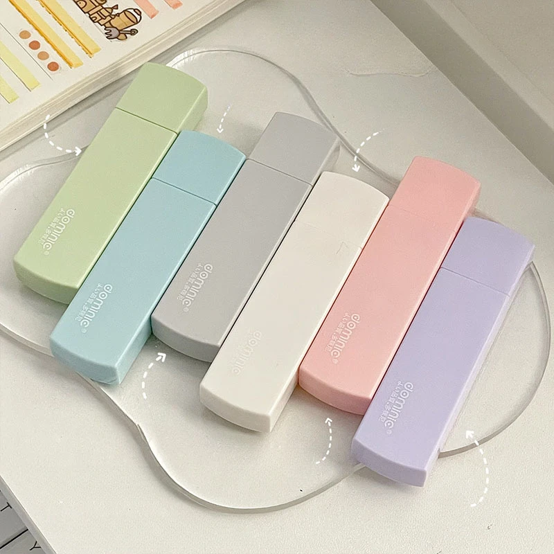 6pcs Morandi Correction With High Aesthetics, Simple Alterations,Portable Square Student Handbook Correction Set School Supplies - 4