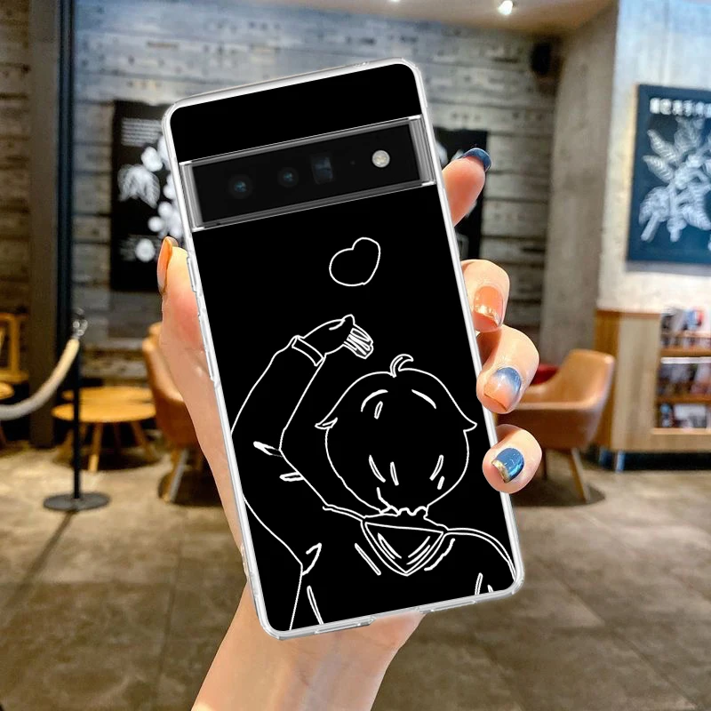 Couple Cartoon Sun and Moon Aesthetic Phone Case - Soft Clear TPU Cover