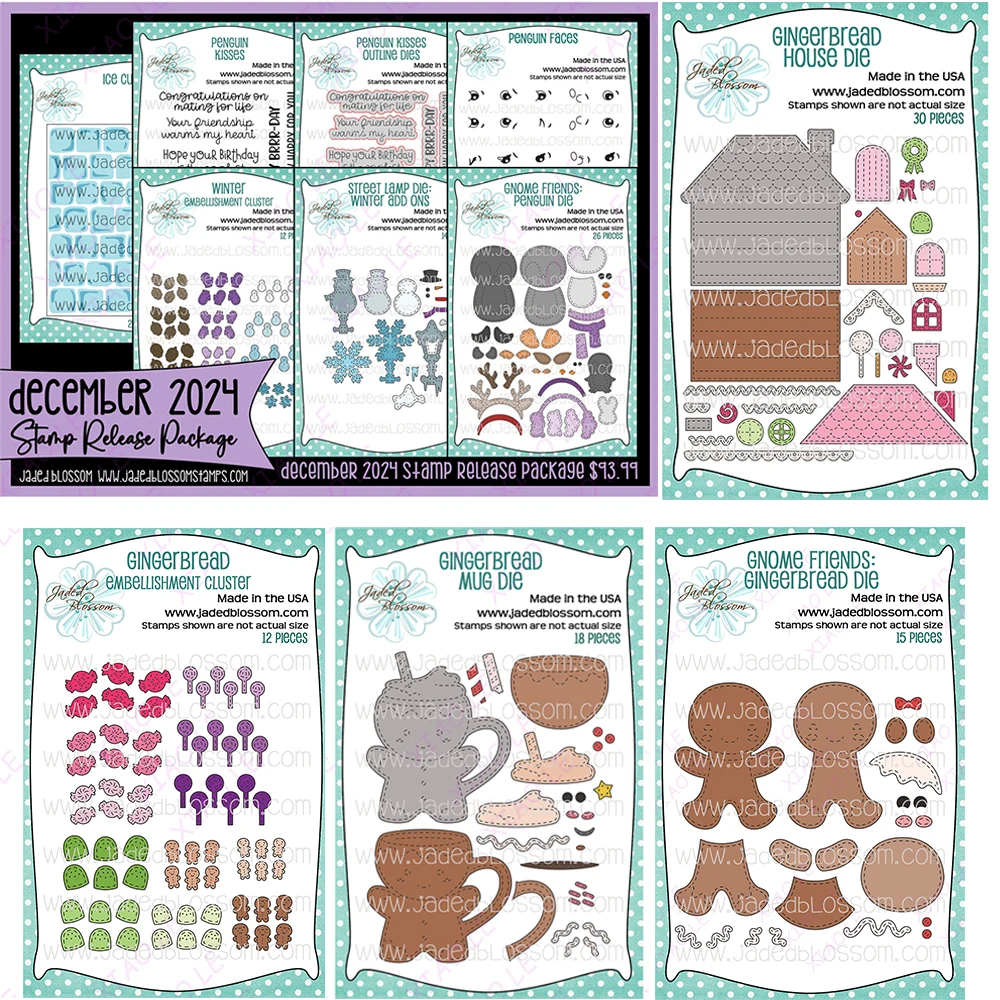 Gnome Friends Gingerbread Holiday Metal Cutting Dies for Crafts and Scrapbooking