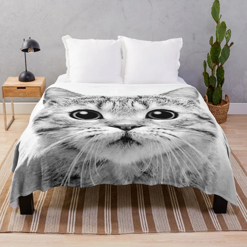 

Cat - Faces Throw Blanket Heavy Multi-Purpose Plaid Travel Blankets