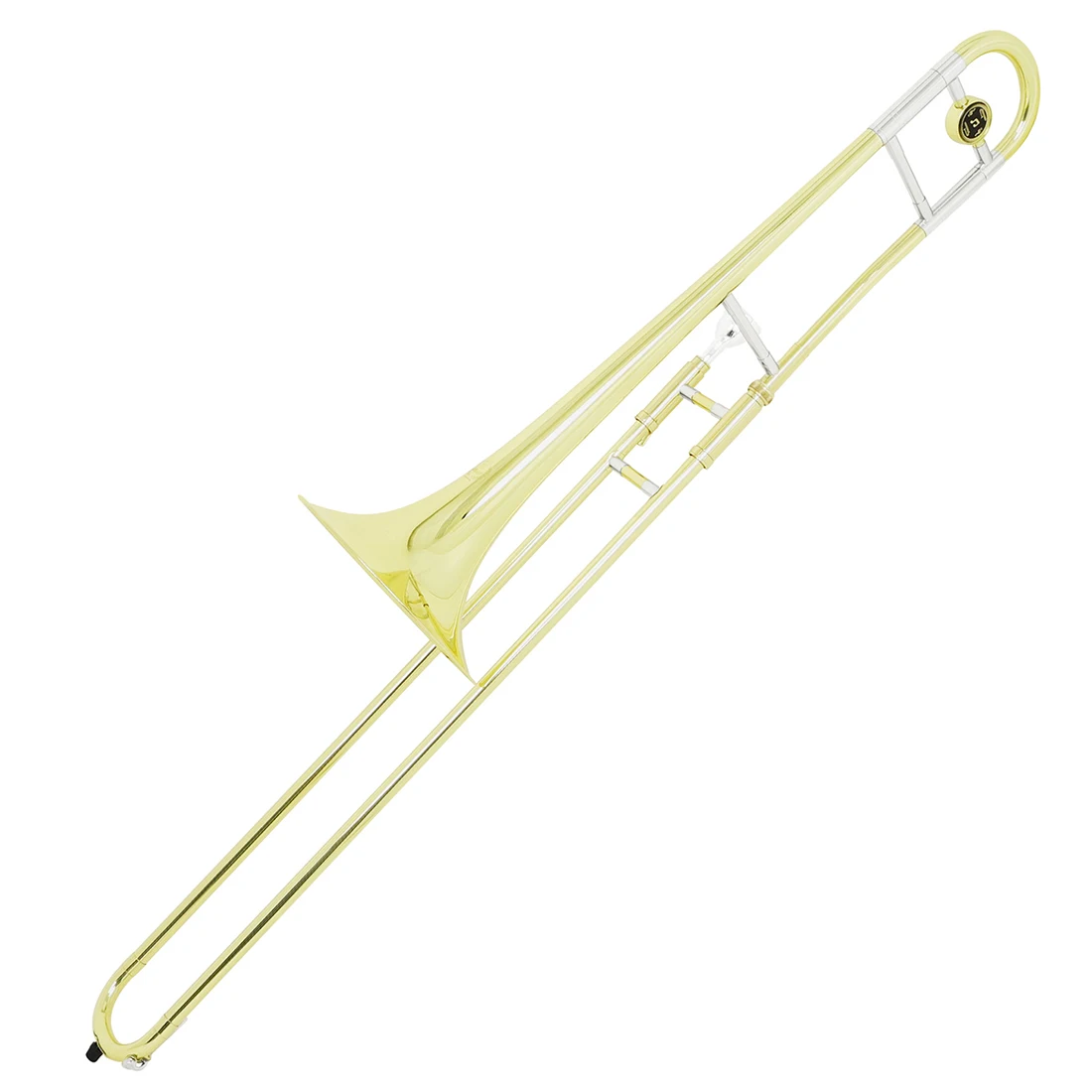 Altposaune Messing Gold/Silber Lack Bb Ton B flache Posaune mit Mundstück Reinigungstuch Gehäuse Blechblasinstrumente Posaune – Detail 10