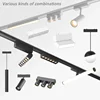 6MM Magnetic Led Track Light Magnet Spot Ceiling Lighting Rail Surface Lamp System Black White 110V 220V to 48V for Home Room 4