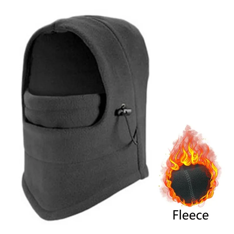 Winter warme Fleece-Sturmhaube, Outdoor-Sport, Ski, Gesichtsmaske, Halswärmer, Kapuze, Sportmütze, winddicht, thermisch, zum Reiten, Skifahren, Klettern – Detail 1