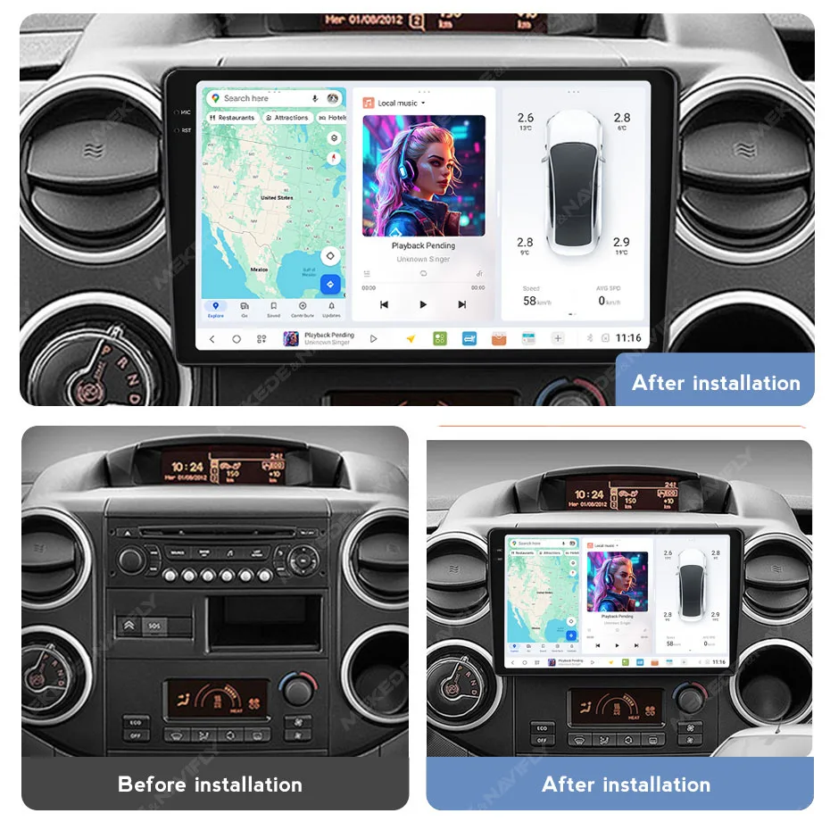 DUDU7 In EU A7870 Für Citroen Berlingo B9 Peugeot Partner 2008-2019 Android Auto Radio Multimedia Carplay Video Player GPS DSP intelligente systeme für autos autoradio carplay apple carplay android auto – Detail 3
