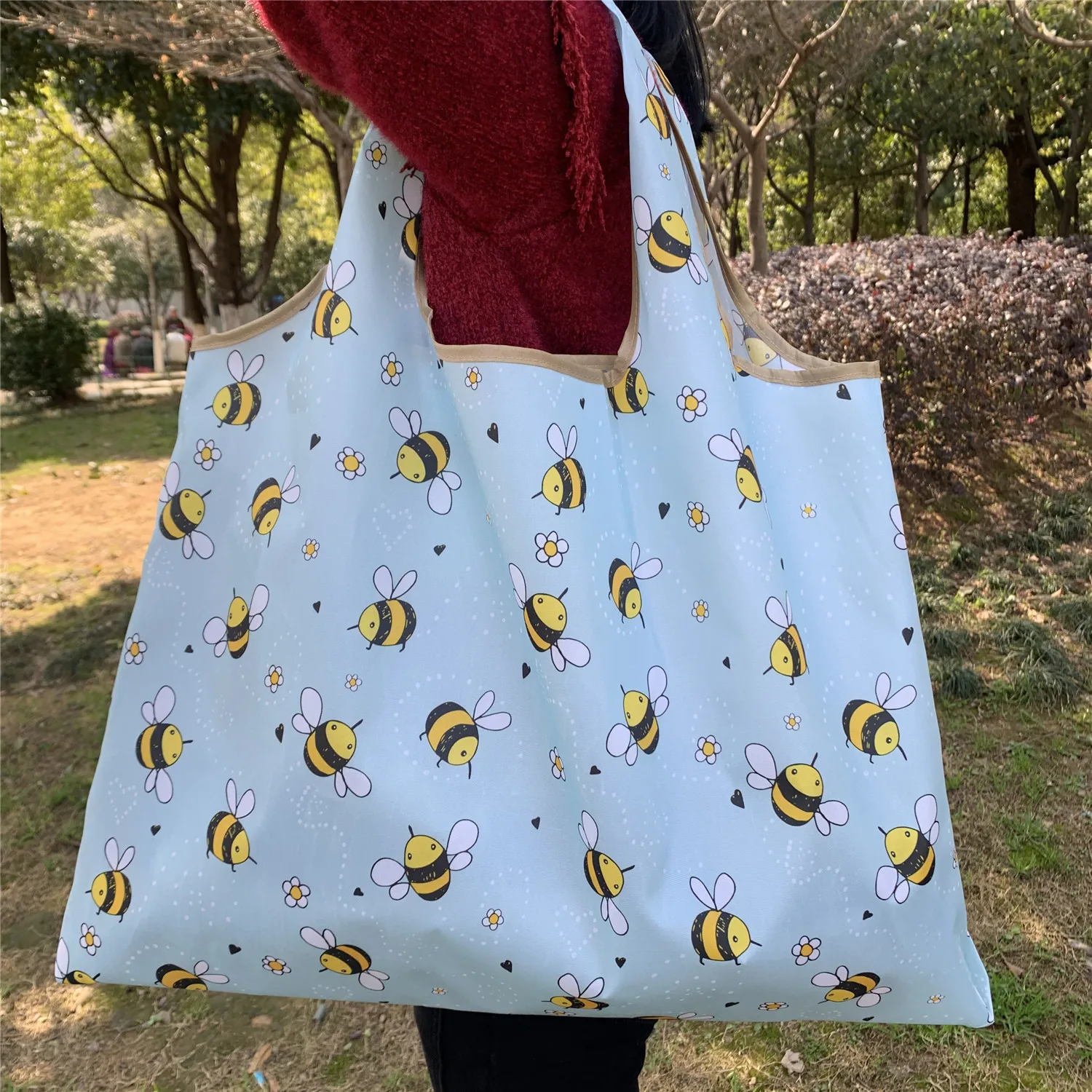 Foldable Eco-Friendly Oxford Cloth Shopping Bag - Large Portable Grocery Tote