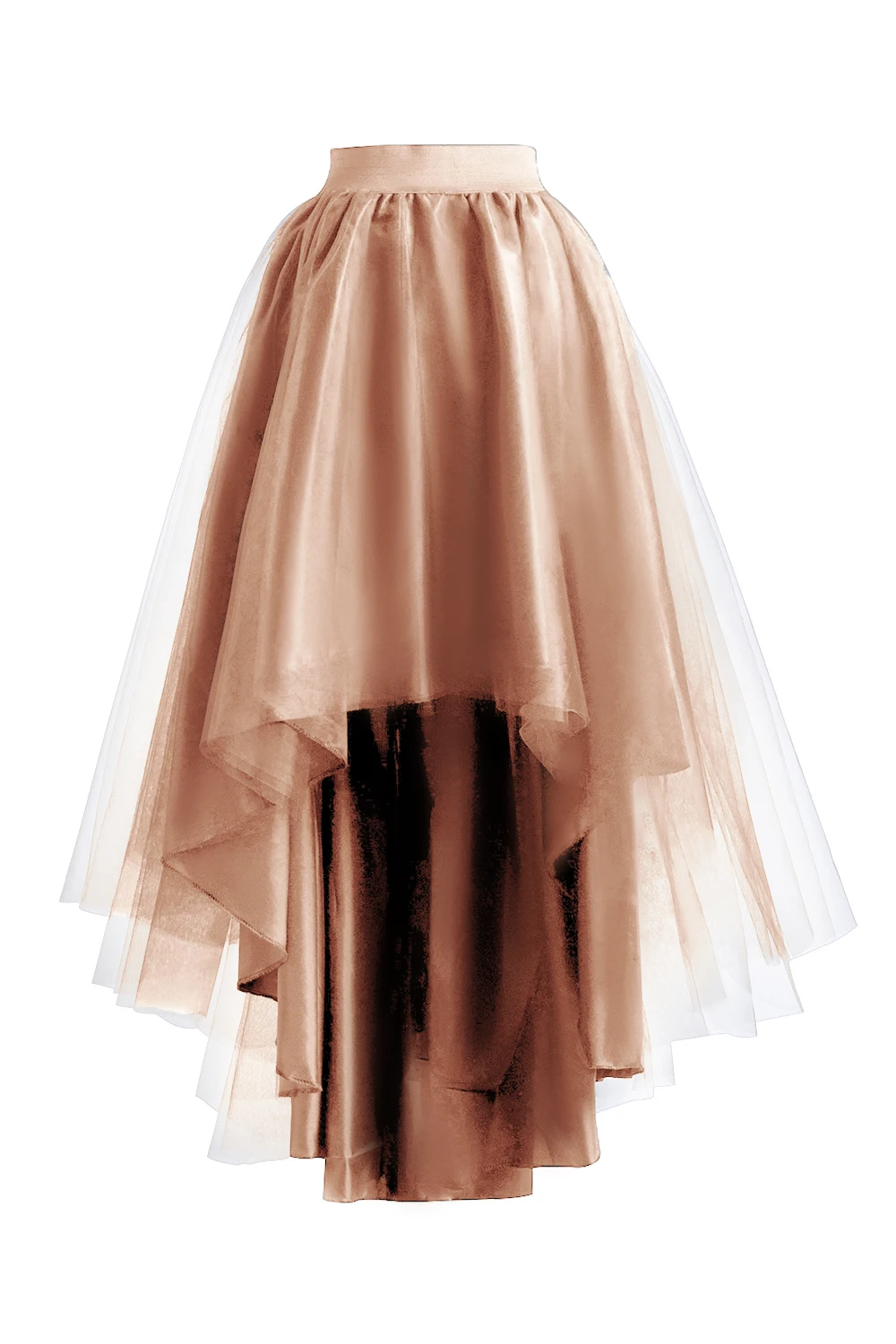 thumbnail image 2 of Ladies Retro Front Short Back Long Irregular Ruffle Edge Patchwork Cake Skirt Half Skirt And 2 of 9