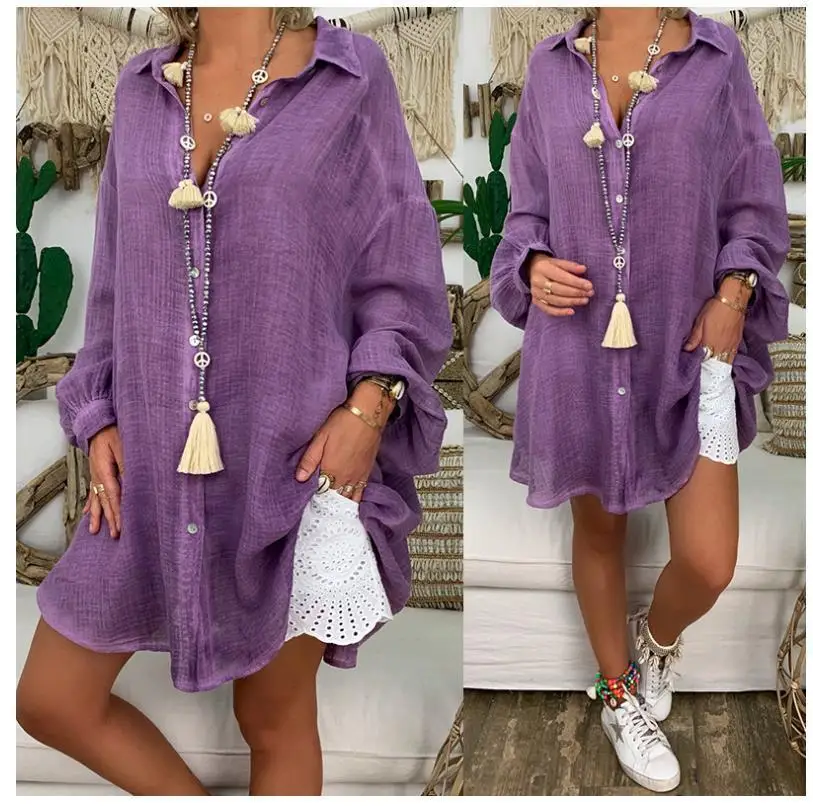 Women Summer Loose Blouse Dress