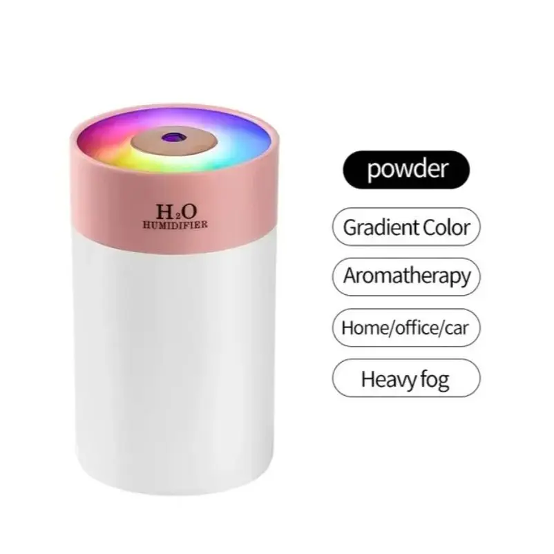 Mini Home Humidifier USB Ultrasonic Aromatherapy Air Humidifier with Romantic Light for Bedroom or Car 260ML