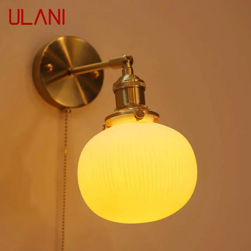 

ULANI Nordic Brass Wall Lamp Indoor Living Room Bedroom Bedside Lamp Modern Hotel Corridor Hallway Wall Lamp