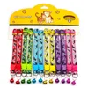 12PCS Wholesale With Bell Collars Delicate Safety Casual Nylon Dog Collar Neck Strap Fashion Adjustable Bell Pet Cat Dog Collars 5