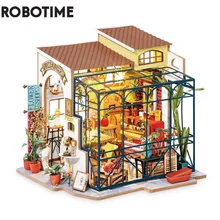 Robotime Rolife DIY Emily’s Flower Shop Doll House with Furniture Children Adult Miniature Dollhouse Wooden Kits Toy DG145