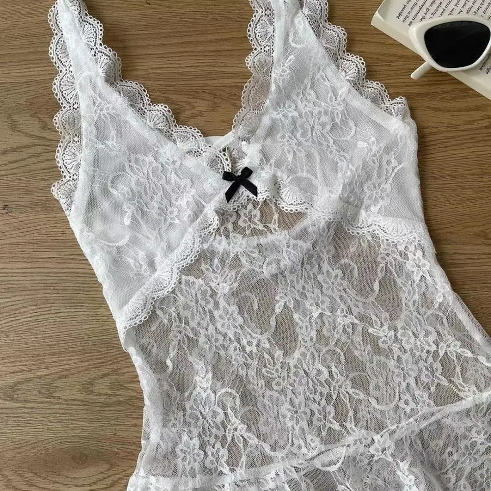 Sexy Transparent Lace Halter Dress Deep V-Neck Beachwear Lace-up Short  Skirts A-line Spicy Girl Style Dresses Women Clubwear - AliExpress 200000345