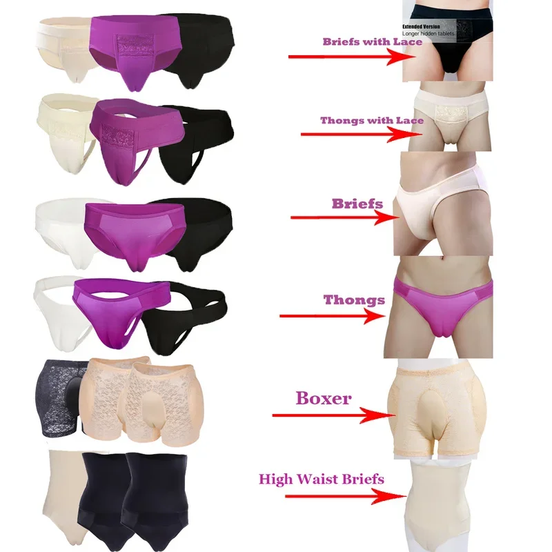 

Mens Hiding Gaff Panty Fake Vagina Underwear Shaping Panty Sexy Lingerie Briefs Underpant Transgender Crossdresser Sissy Panties