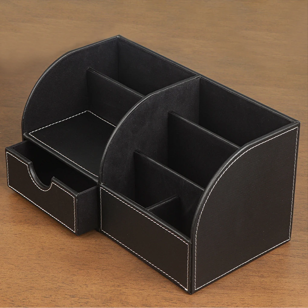 

PU Storage Box - Stationery Organizer For Home And Office Cute Desktop Organizer Multifunctional Desktop Storage Box