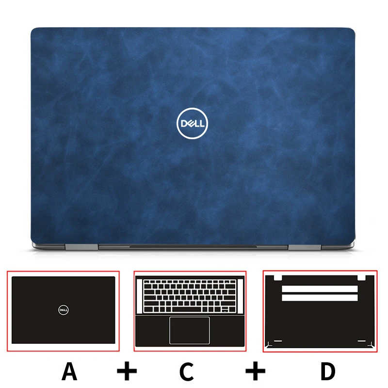Elegant Leather Full Body Laptop Case with Stylish Sticker Cover