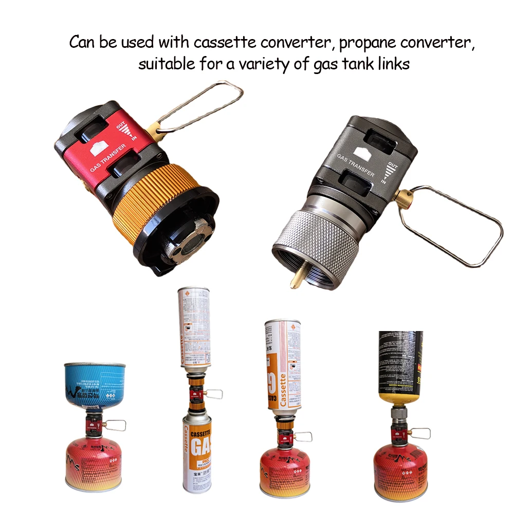 Outdoor Camping Visual Gas Tank Converter Tank Gas Refill Adapter Isobutane/Butane Mutual Charge Adapter Collection Valve