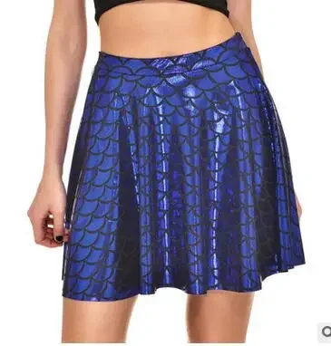 

Sexy Women Skirt Fashion Summer Spring Skirts S-4XL High Waist Pleated Mermaid Scales Skirt