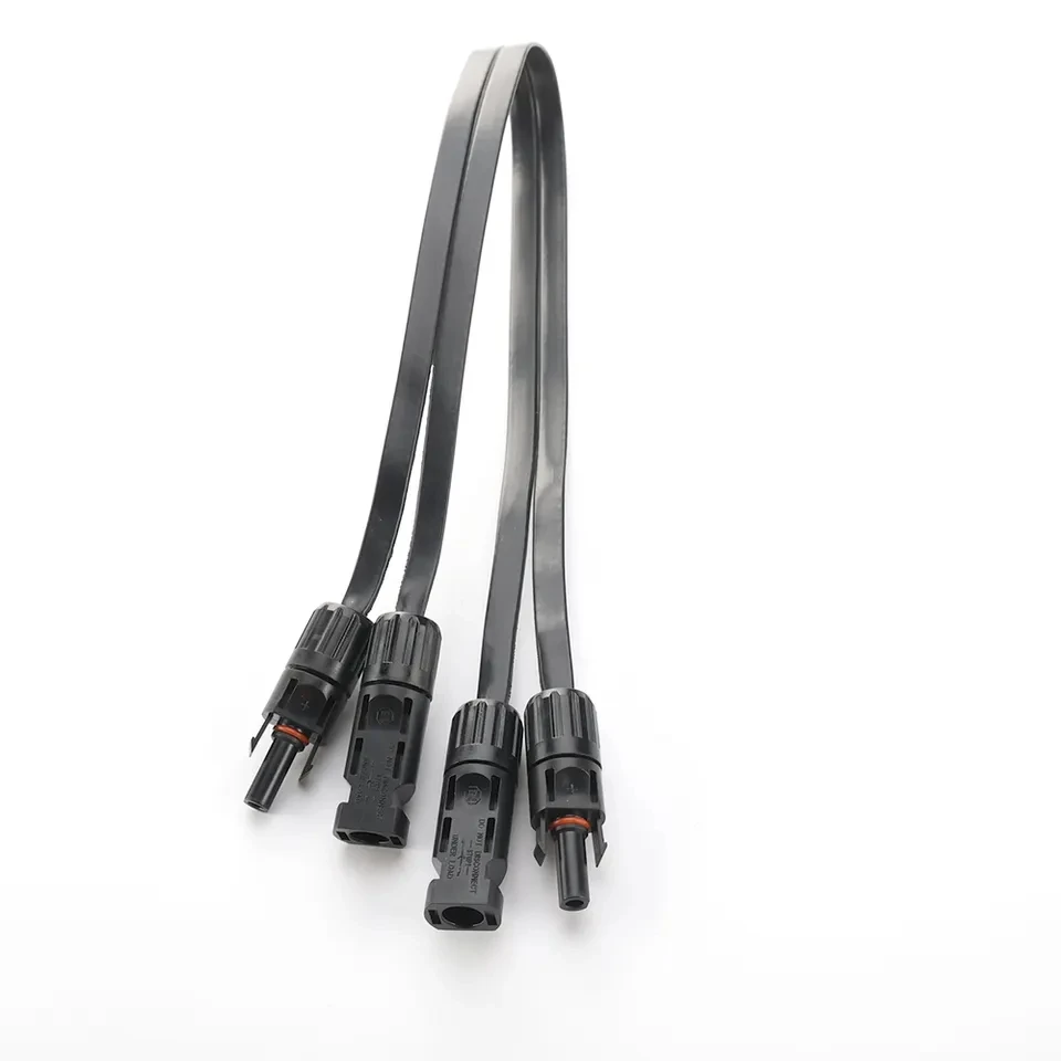 방수 듀얼 PVC 플랫 태양광 익스텐션 케이블, MC 커넥터 케이블, 윈도우 문짝, 길이 30cm