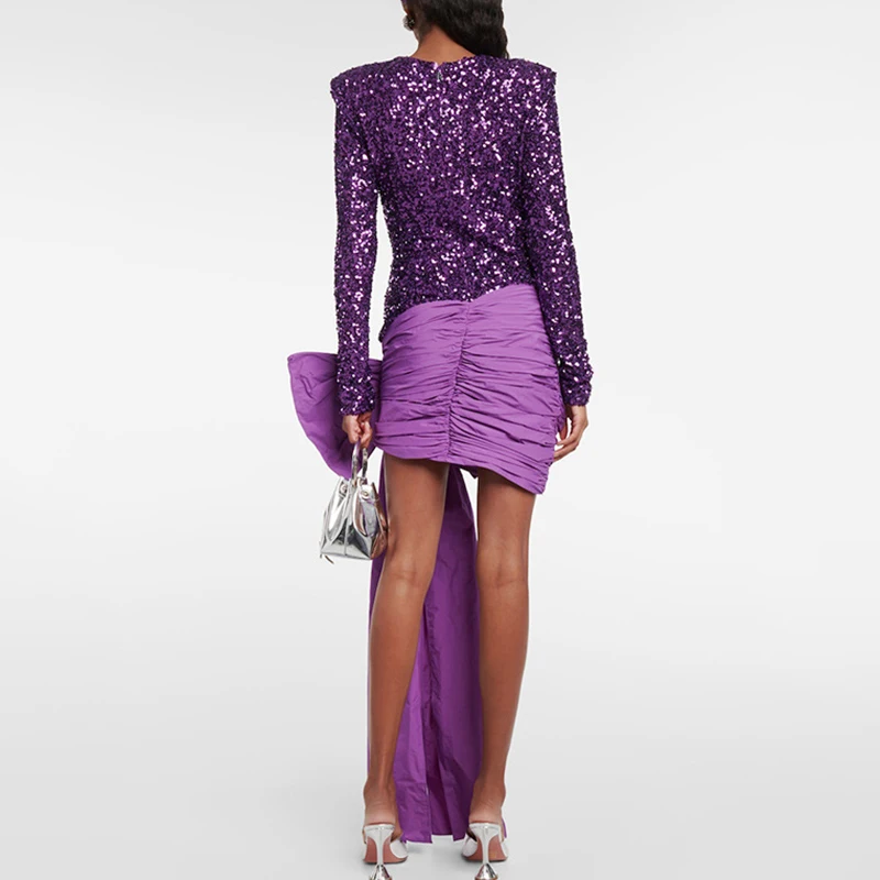 strapless open back dress Lilac Gray Pleated Maxi Dress with Criss Cross Back