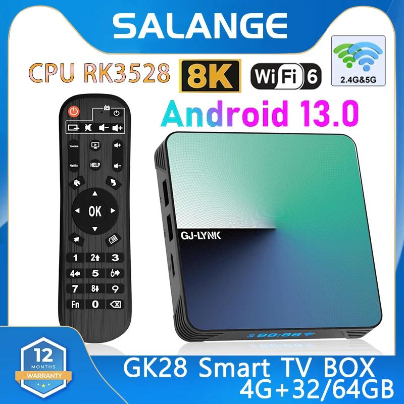 

TV Box Android GK28 Android 13 8K 4GB 64GB RK3528 WiFi6 Dual Wifi BT5.0 TV Box Android Home Media Player Smart TV BOX Iptv 2023