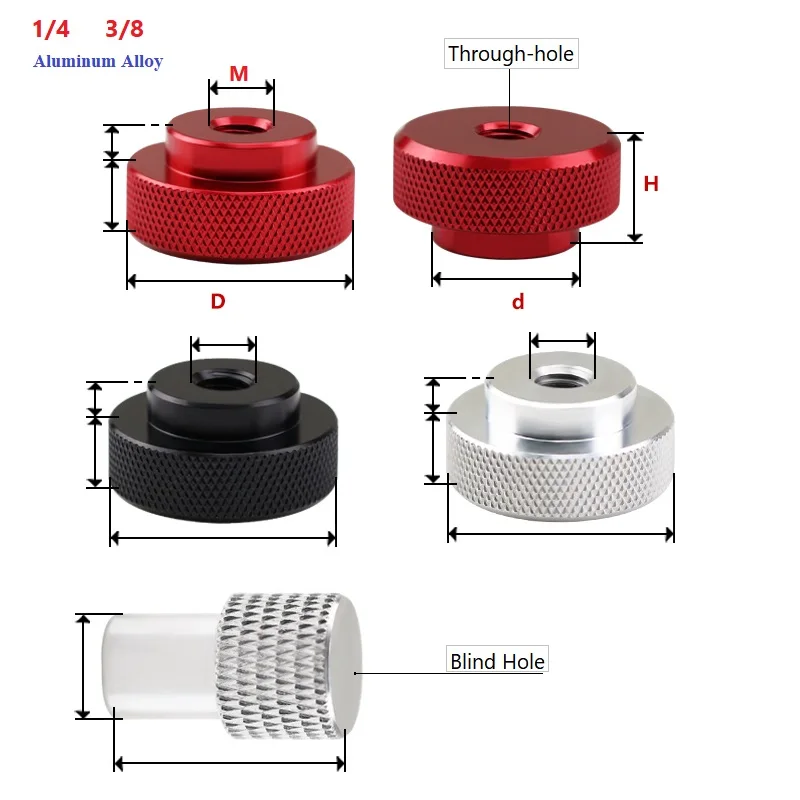 Through-Hole/Blind Hole Thumb Nut Aluminum Alloy Frame Hand Tighten ...