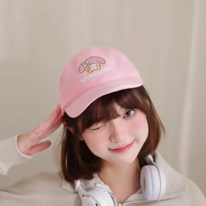 

2024 Sanrio Кепка с корейским мультяшным рисунком Mymelody Kuromi Cinnamoroll детская бейсболка Милая Студенческая солнцезащитная Кепка детский подарок