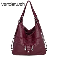 High Quality Leather Backpack Women Travel Bagpack Female Large Capacity School Backpack Shoulder Bags for Women 2024 Sac A Dos 1