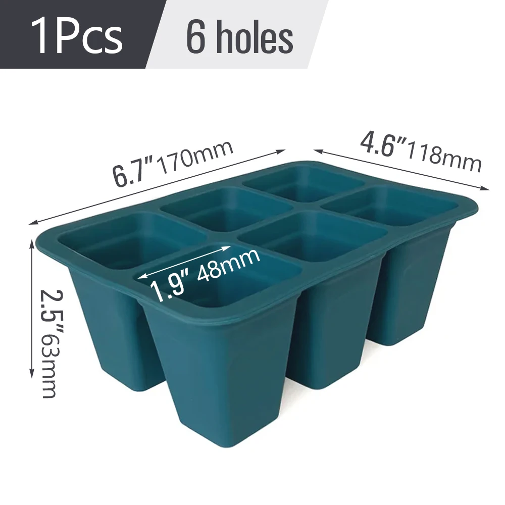 Kit Semina Riutilizzabile In Silicone Da 6 Vaschette, 72 Celle Totali, Con Fori Di Drenaggio, Per Piantine