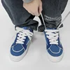 Harajuku style Blue Men's Canvas Shoes 45 Size Spring Low cut Vulcanize Sneakers Men Breathable Lace Up Skateboard Shoes Men 3