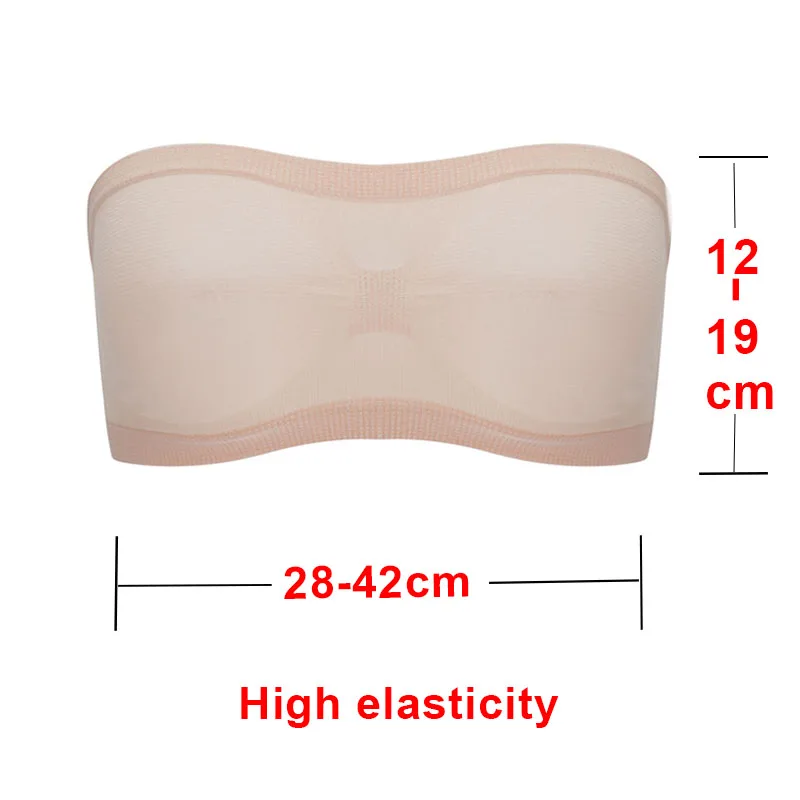 Description Picture 3 of itemBreathable Mesh Tube Bra Strapless Crop Tops Women Sexy Bralette Shouderless Bandeau Female No Padded Underwear Seamless Tank