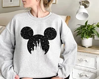 Disney Women's Pure Cotton Sweatshirt Hooded Sweatshirt Fashion Casual Pants Unique Print Plus Size Streetwear Hip-Hop Style