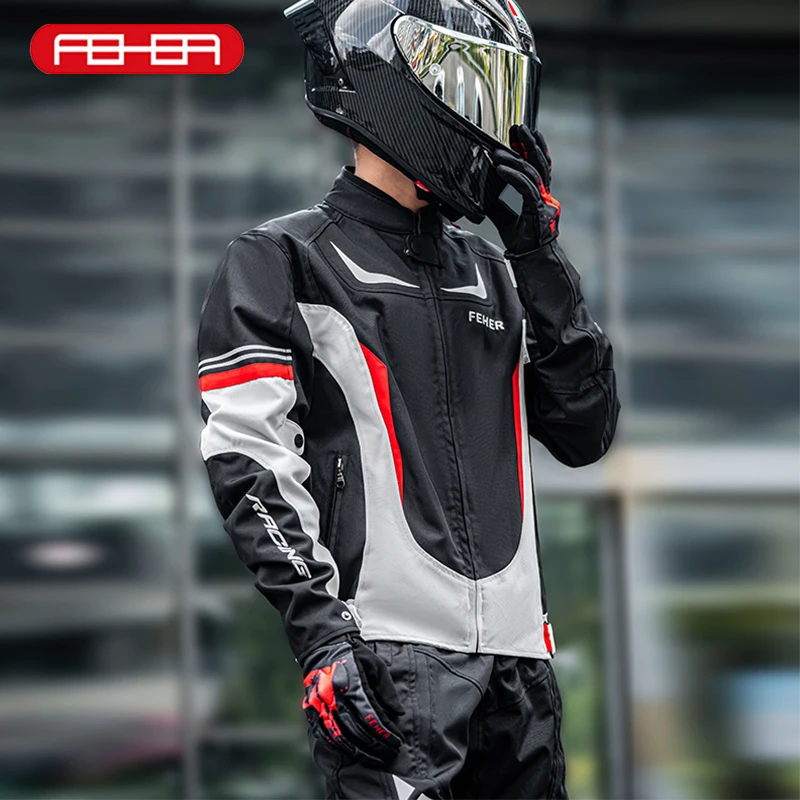 FEHER Motorcycle Jacket Man Suit All Seasons Night Reflective Design Waterproof High Quality Motorcycle Riding Pants and Jackets