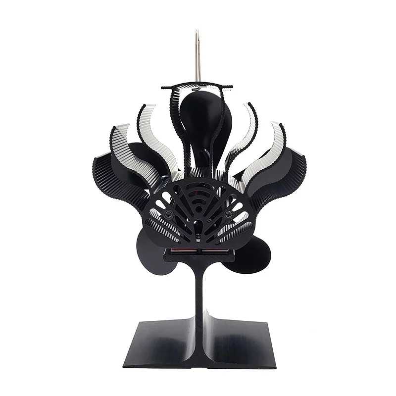 5-Blade Heat Powered Stove Fan for Wood Log Burner Fireplace Quiet Environmental Fan Heater Tool Efficient Heat Distribution