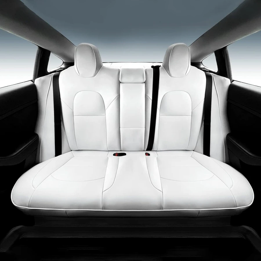 For 2024 Newest Tesla Model 3 Highland Fully Seat Covers Nappa Leather Front Rear Car Seat Cushion Armrest Cover Interior Decora images - 6