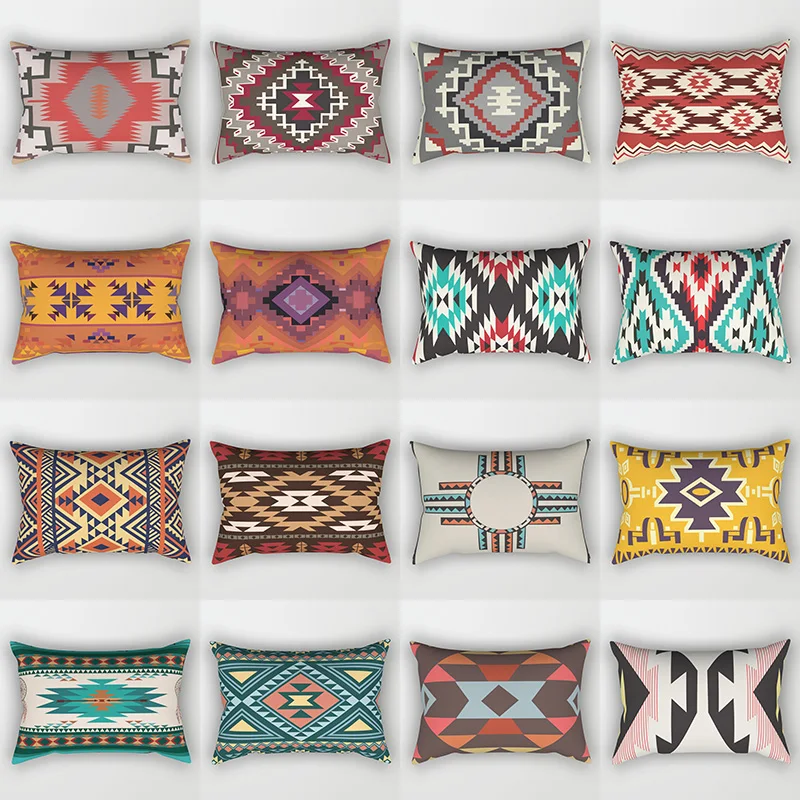 

Beautiful Colors Geometry Shapes Many Styles Patterns Short Plush Rectangle Small Pillow Cases Size 50cm By 30cm